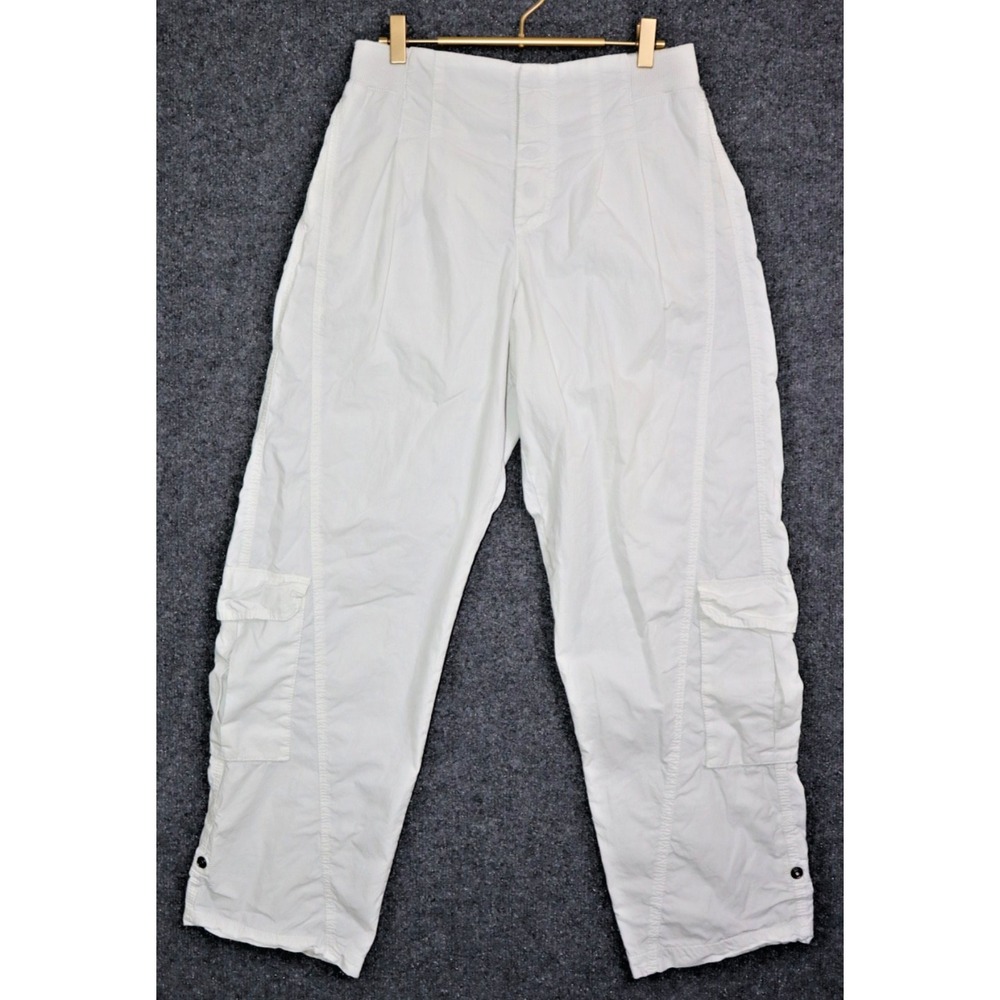 Free People Pants Women Medium White Mesmerie Me Slouchy HR Relaxed‎ Lightweight